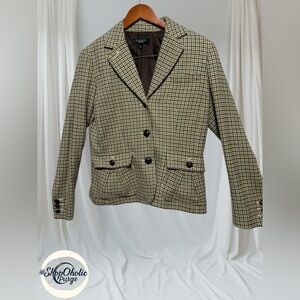 Houndstooth Blazer Size 8 jacket suit Talbots Classic Fit